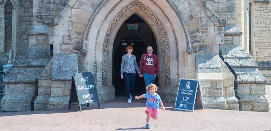 Entrance and exit to Hartlepool Art Gallery, which is all one level.