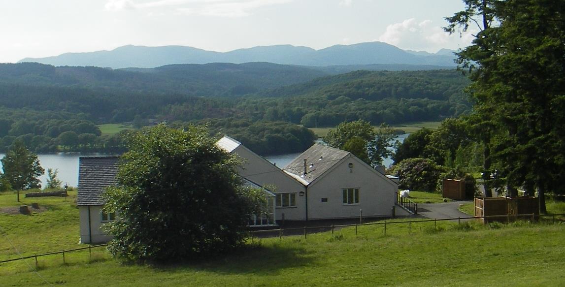 Our Bungalow with stunning views over Lake Windermere towards the mountains of the Lake District