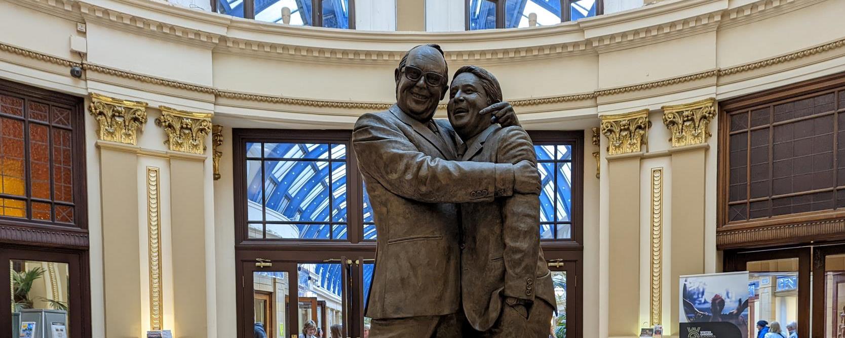Image of a statue of Eric and Ernie