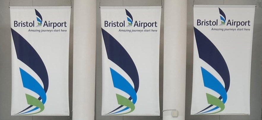 Image of Bristol Airport advertising banners
