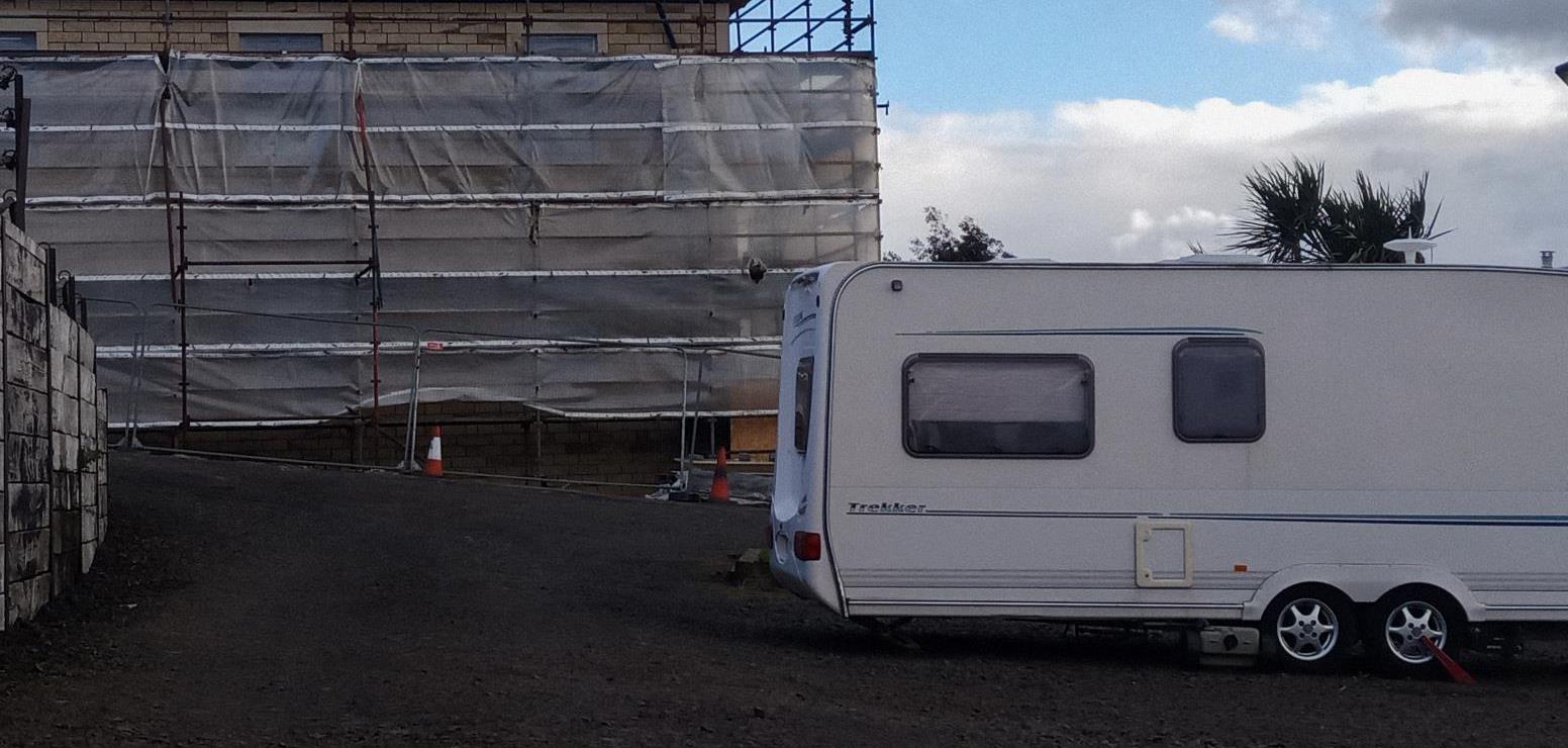 Building works on site next to the touring pitches