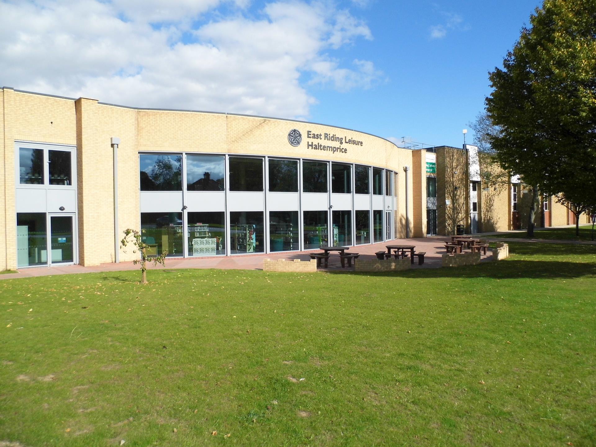 Old front of building showing library and rear entrance.  Taken from Springfield Road/Gorton Road ro