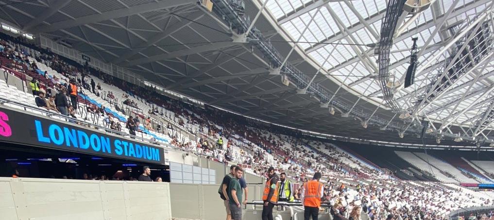 The disabled seating area in block 142 for a concert.