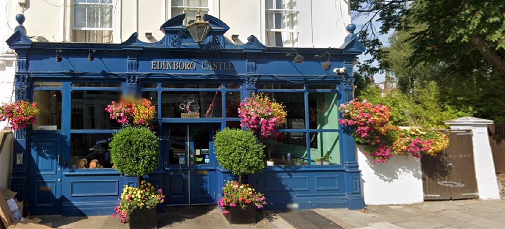 Image of a blue pub exterior