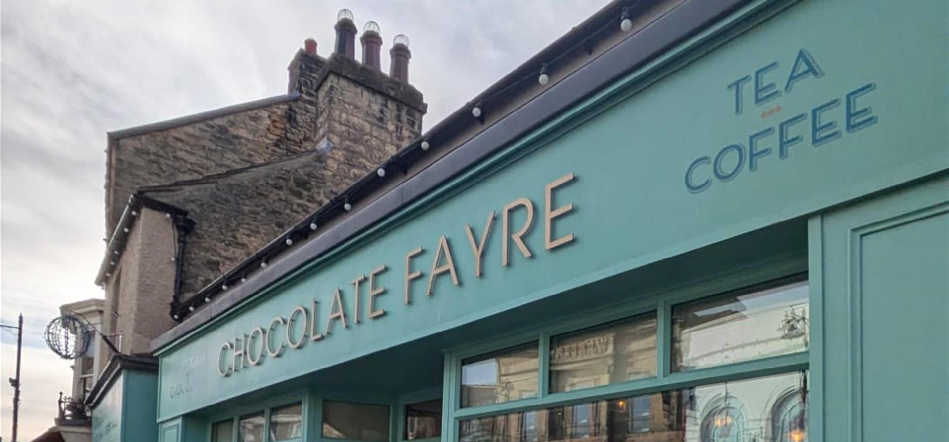 Image of the Chocolate Fayre shop sign