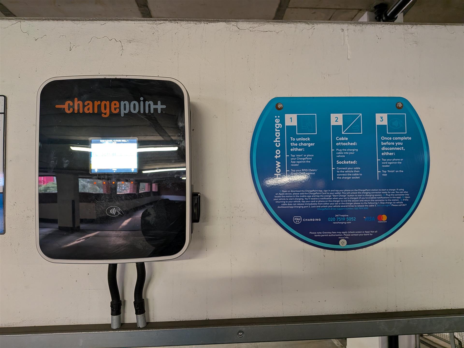 image of electric vehicle charging point and signage
